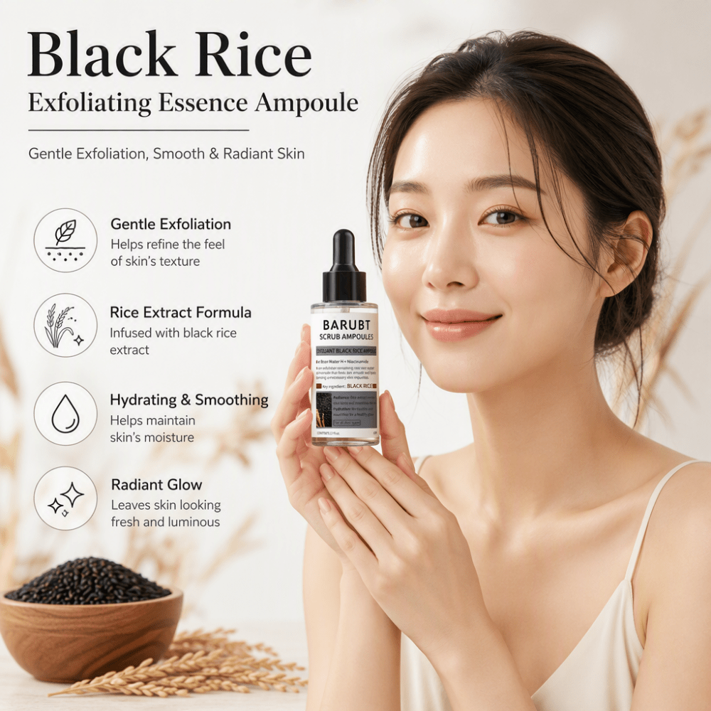 Luxury Skincare Daily - أمبولة الأرز الأسود المقشرة 80 مل،